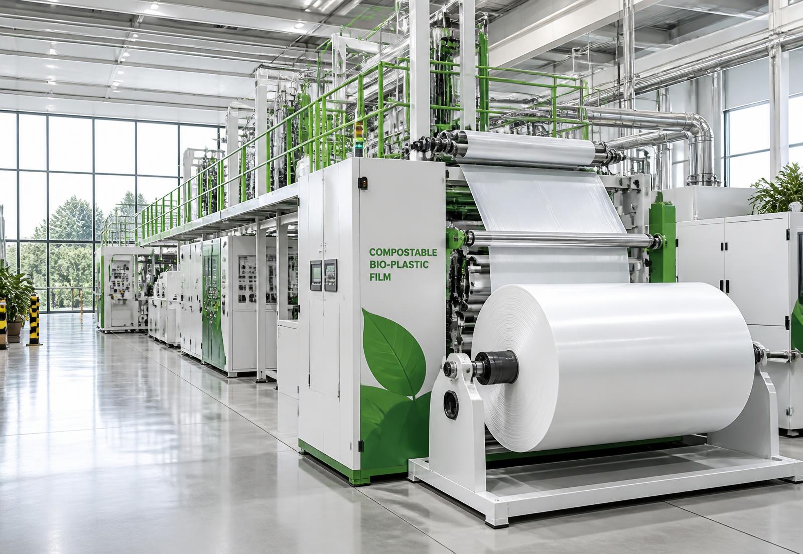 Modern compostable film manufacturing line